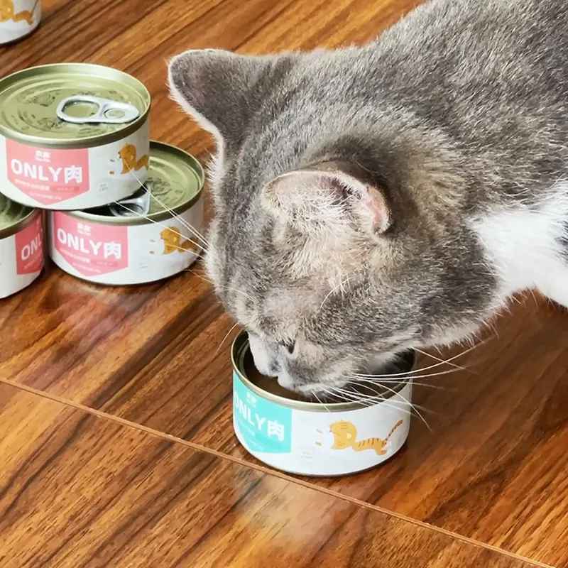 Makanan kucing basah kalengan yang dapat dijilat