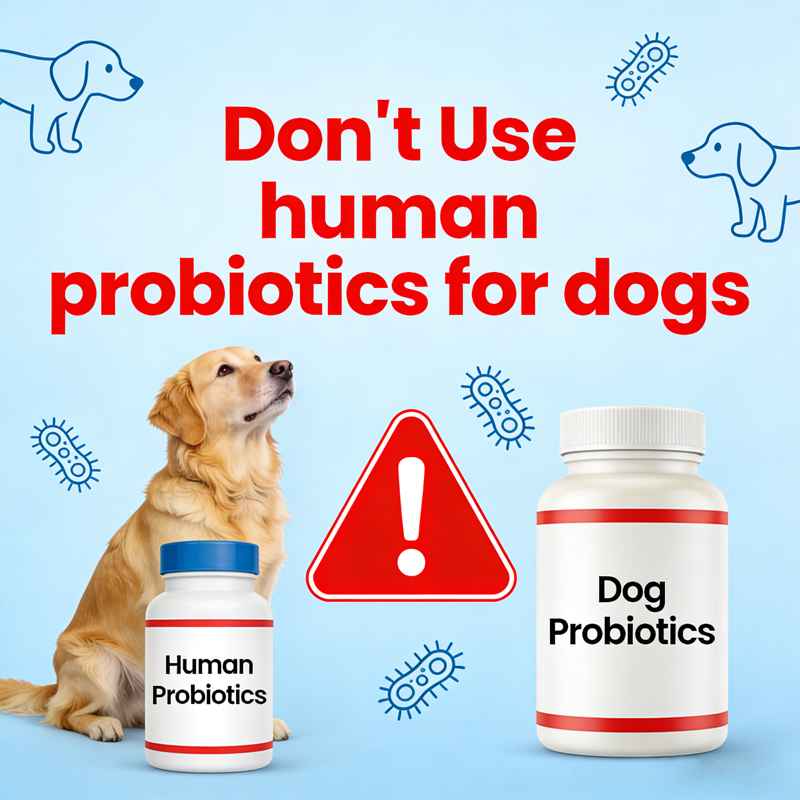 não utilizar probióticos humanos para cães