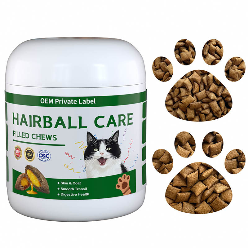 hairball care chews – pillow shape filled