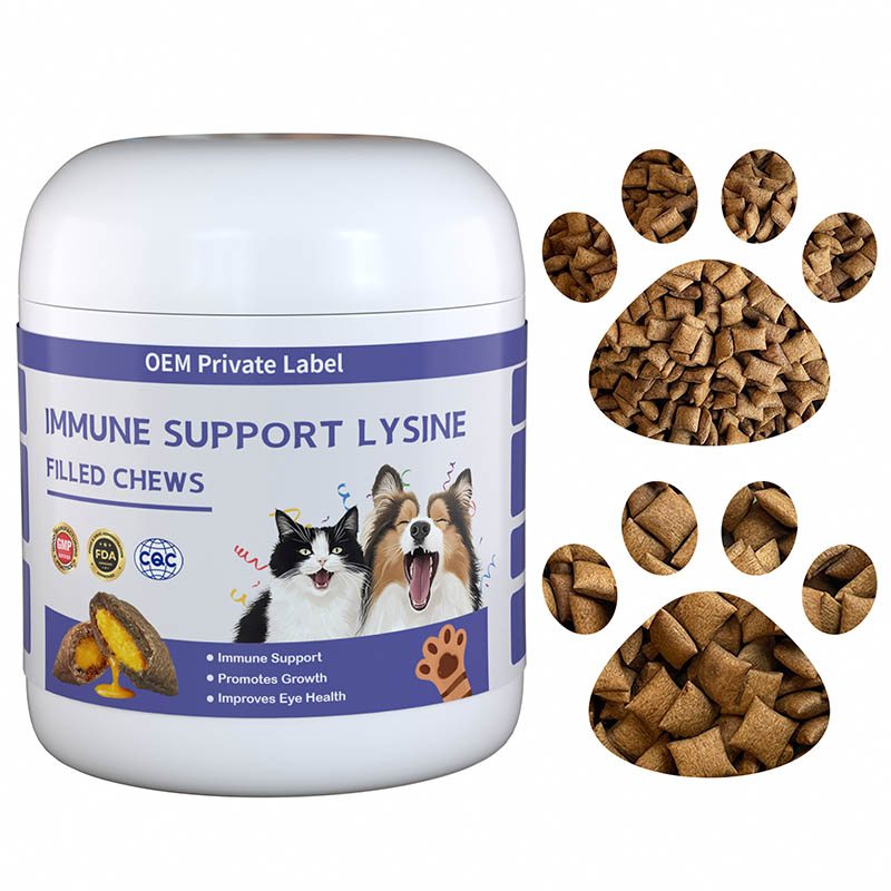 immune support lysine chews – pillow shape filled